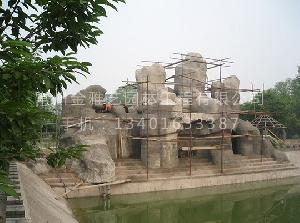 塑石假山施工现场