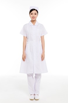 夏装白色小圆领护士服